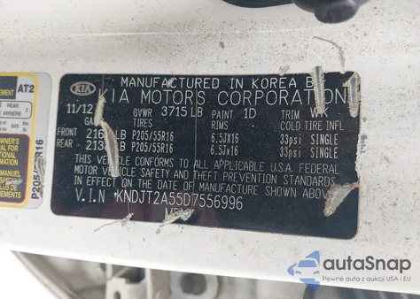 2013 Kia Soul from USA, damaged, VIN KNDJT2A55D7556996